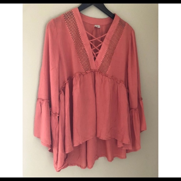 Rust Bell Sleeve Top - Picture 3 of 3